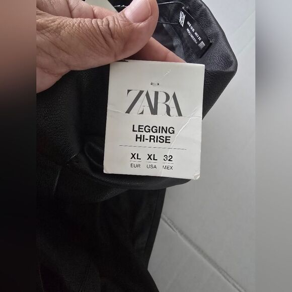 NWT Zara High Rise Faux Leather Leggings Size XL - Picture 5 of 13